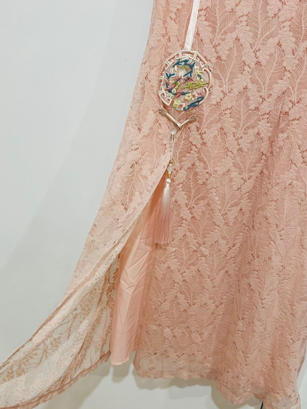 NWT Modern Pink Lace Qipao Cheongsam Dress | Chinese Size M (Fits US XS/S) - Picture 5 of 12